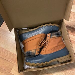 Men’s Sperry, Brewster Waterproof Boot Tan/Navy